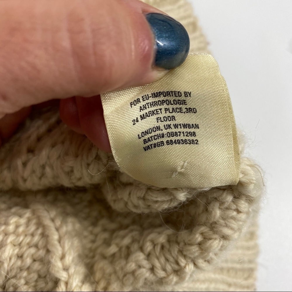 Anthro Moth zip up moto cardigan fisherman sweater - Picture 7 of 10